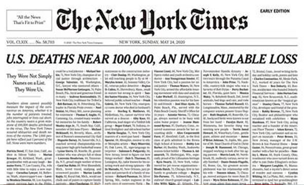 New York Times New York Times marca "una pérdida incalculable" por pandemia