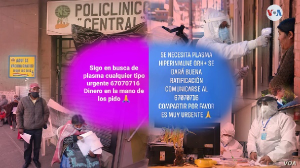 plasma en Bolivia La esperanza de conseguir plasma en Bolivia tiene un costo elevado
