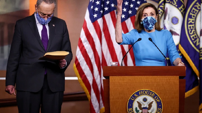 nuevo paquete de estímulo Biden habla con líderes demócratas del Congreso sobre la "urgente" necesidad de un nuevo paquete de estímulo