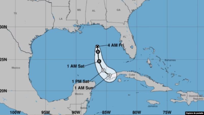 Depresión tropical avanza hacia el sur en el Golfo de México