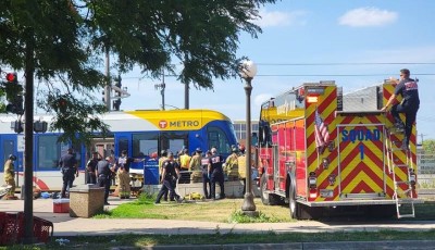 accidente con tren ligero en St. Paul